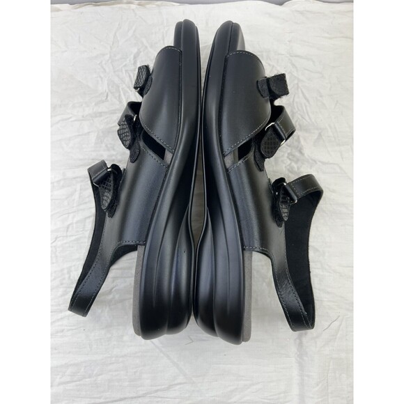 SAS Black Sandals 3 Strap Comfort Open Toe Slingbacks Leather TABBY Sz 9.5WW USA - Picture 7 of 10